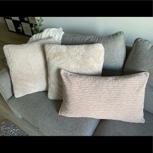 Light pink throw pillows